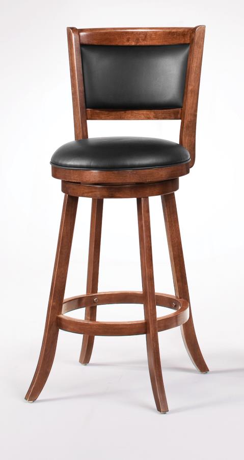 Broxton - Broxton Upholstered Swivel Bar Stools Chestnut and Black (Set of 2)