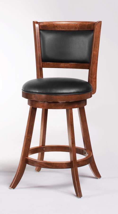 Broxton - Broxton Upholstered Swivel Counter Height Stools Chestnut and Black (Set of 2)
