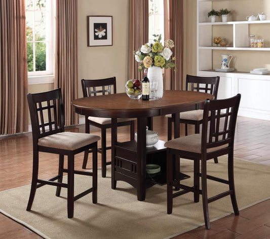 Lavon - Lavon Oval Counter Height Table Light Chestnut and Espresso
