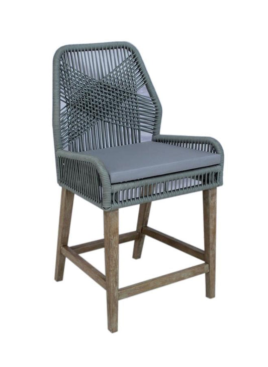 Nakia - Nakia Woven Rope Back Counter Height Stools (Set of 2)