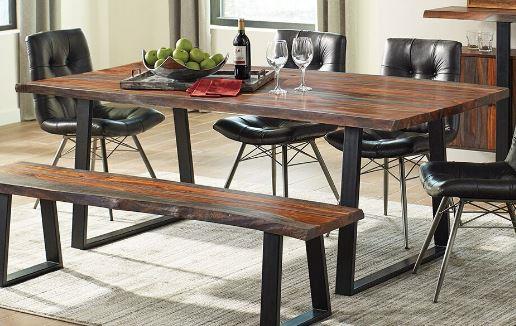 Ditman - Ditman Live Edge Dining Table Grey Sheesham and Black