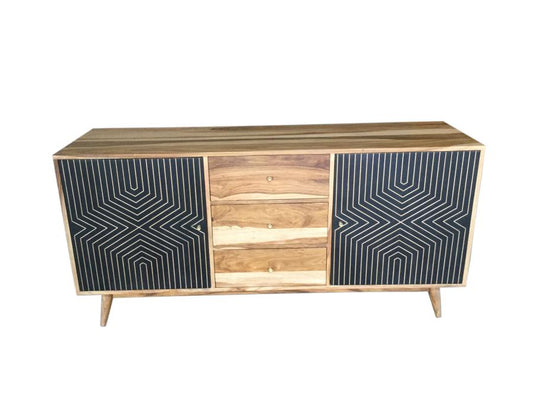 Partridge - Partridge Rectangular 2-door Server Natural Sheesham and Black