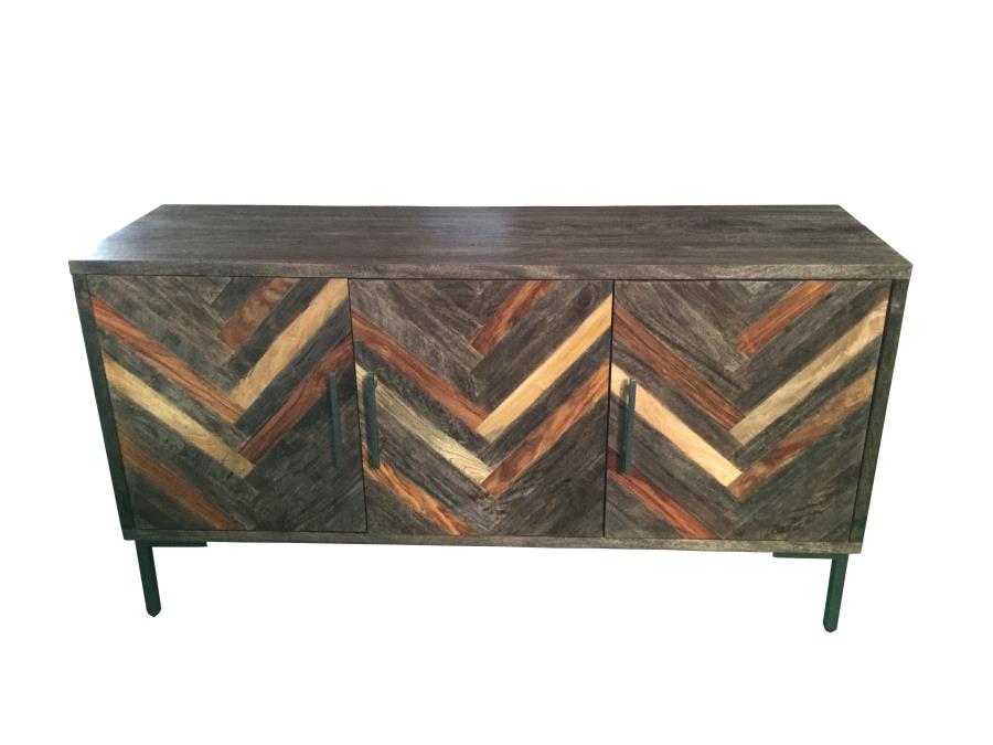 Misty - Misty Rectangular 3-door Server Grey Sheesham