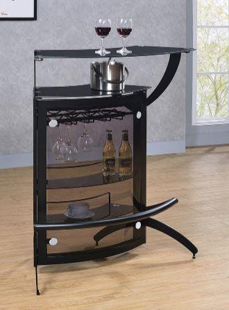 Dallas - Dallas 3-Bottle Wine Rack Bar Unit Smoked and Black