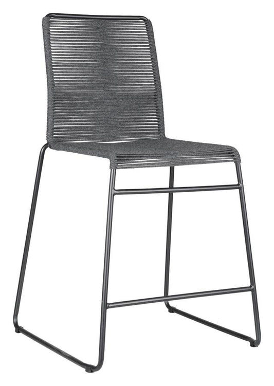 Kai - Kai Upholstered Counter Height Stools with Footrest (Set of 2) Charcoal and Gunmetal