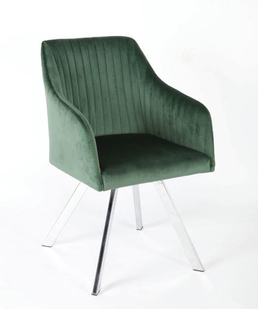 Veena - Veena Channeled Back Swivel Dining Chair Green