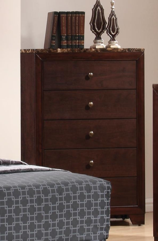 Conner - Conner 5-drawer Rectangular Chest Cappuccino