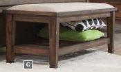 Franco - Franco Bench with Lower Shelf Beige and Burnished Oak