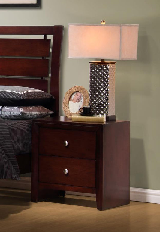 Serenity - Serenity Rectangular 2-drawer Nightstand Rich Merlot