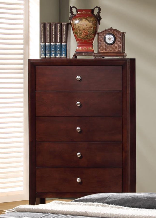 Serenity - Serenity Rectangular 5-drawer Chest Rich Merlot