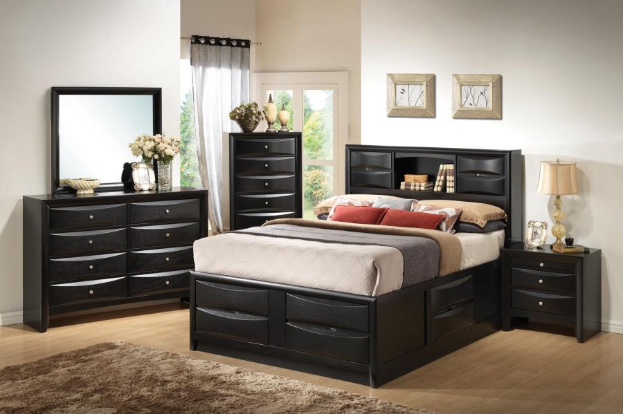 Briana - Briana Storage Bedroom Set with Bookcase Headboard Black