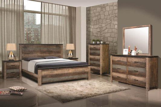 Sembene - Sembene Bedroom Set Multicolor and Antique Multi