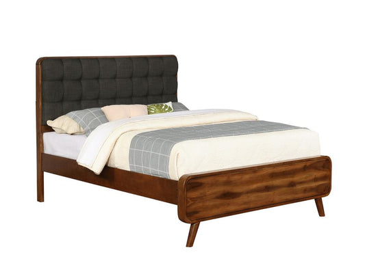 Robyn - Robyn Queen Bed with Upholstered Headboard Dark Walnut