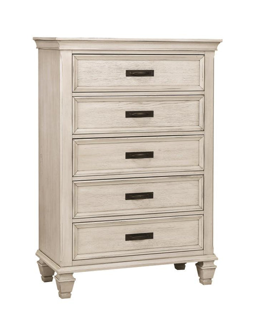 Franco - Franco 5-drawer Chest Antique White