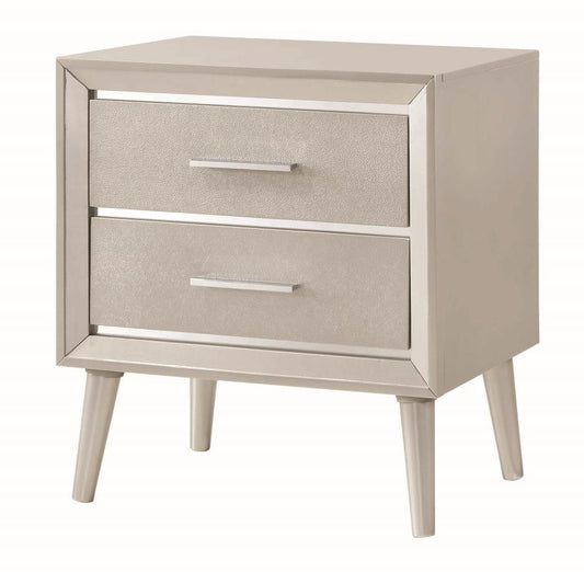 Ramon - Ramon 2-drawer Nightstand Metallic Sterling