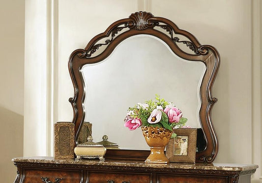 Exeter - Exeter Arched Dresser Mirror Dark Burl