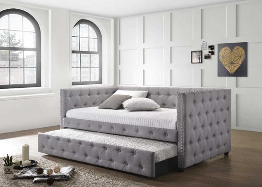 Mockern - Mockern Tufted Upholstered Daybed with Trundle Grey