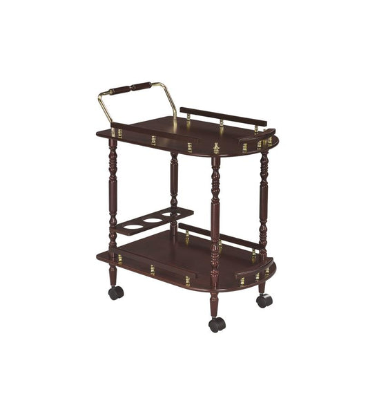 Palmer - Palmer 2-tier Serving Cart Merlot and Brass