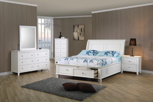 Selena - Selena Storage Bedroom Set with Sleigh Headboard Buttermilk