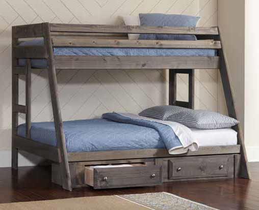 Wrangle Hill - Wrangle Hill Twin over Full Bunk Bed Gun Smoke