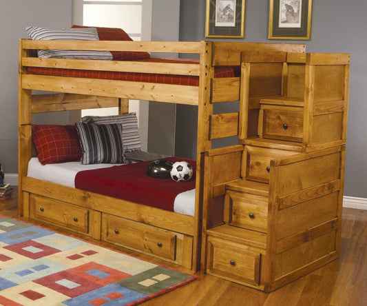 Wrangle Hill - Wrangle Hill Full over Full Bunk Bed Amber Wash