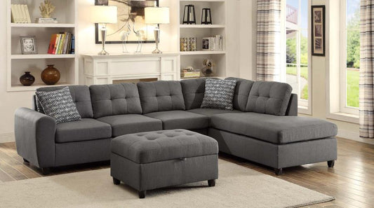 Stonenesse - Stonenesse Tufted Sectional Grey