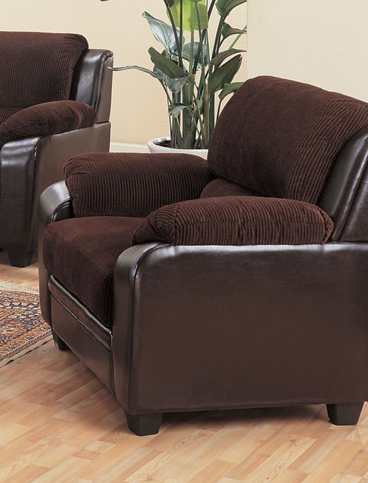 Monika - Monika Upholstered Stationary Chair Chocolate
