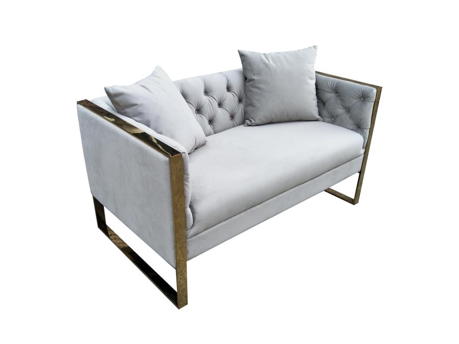 Eastbrook - Eastbrook Tufted Back Loveseat Grey
