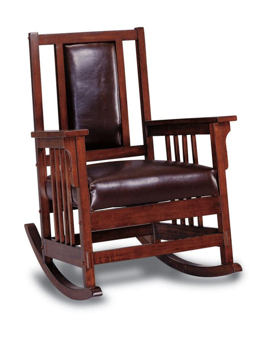 Ida - Ida Upholstered Rocking Chair Tobacco and Dark Brown