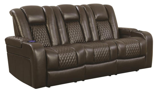 Delangelo - Delangelo Power^2 Sofa with Drop-down Table Brown