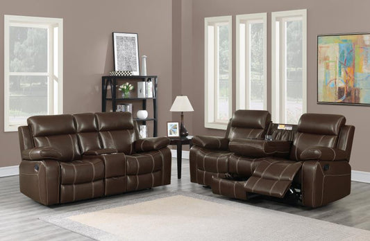 Myleene - Myleene Upholstered Tufted Living Room Set Chestnut