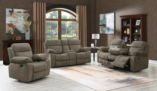 Myleene - Myleene Motion Sofa with Drop-down Table Mocha