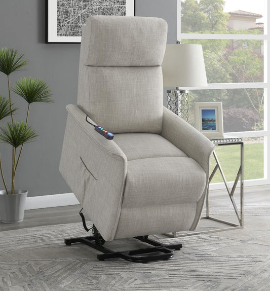 Herrera - Herrera Power Lift Recliner with Wired Remote Beige