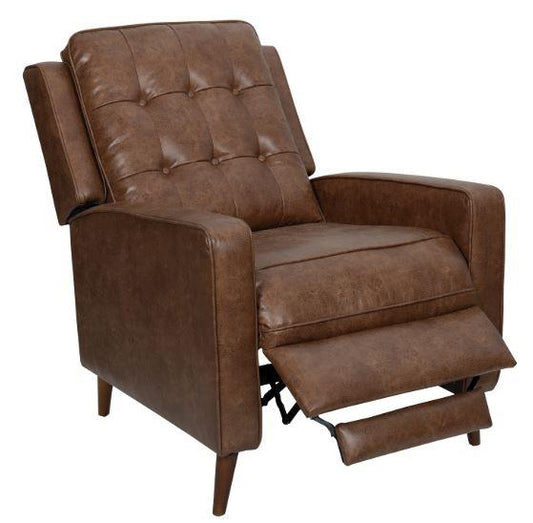 Davidson - Davidson Upholstered Tufted Push Back Recliner Brown