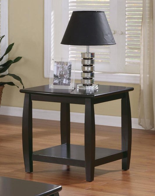 Dixon - Dixon Square End Table with Bottom Shelf Espresso