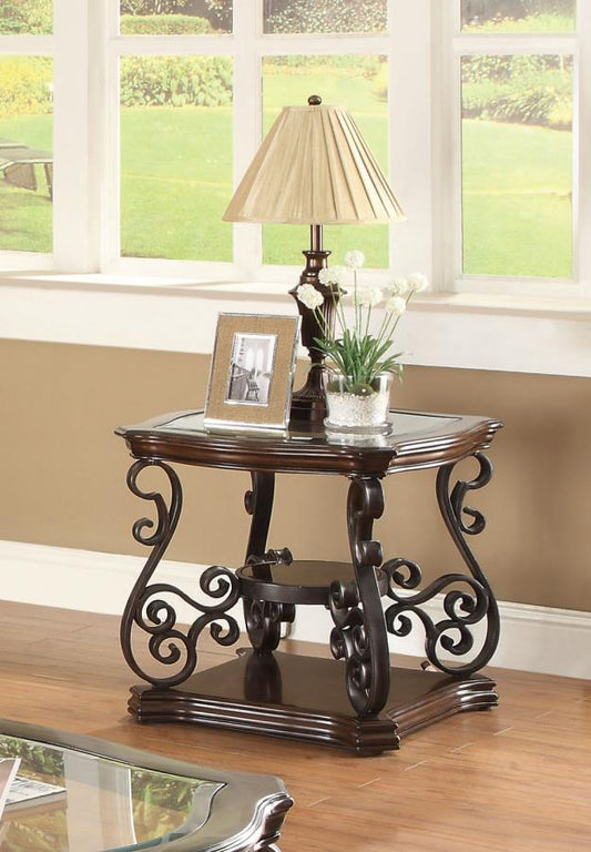 Laney - Laney End Table Deep Merlot and Clear