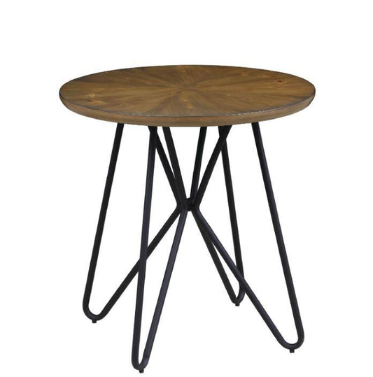 Brinnon - Brinnon Round End Table Dark Brown and Black