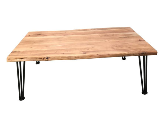 Zander - Zander Coffee Table with Hairpin Leg Natural and Matte Black