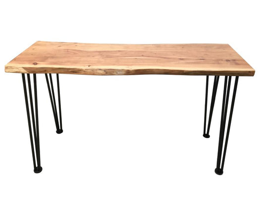 Zander - Zander Sofa Table with Hairpin Leg Natural and Matte Black