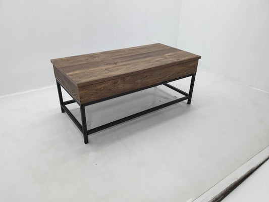 Byers - Byers Black Coffee Table with Hidden Storage Brown Oak and Sandy Black