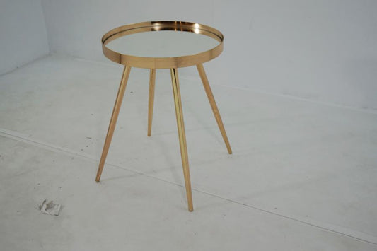 Kaelyn - Kaelyn Round Mirror Top End Table Gold