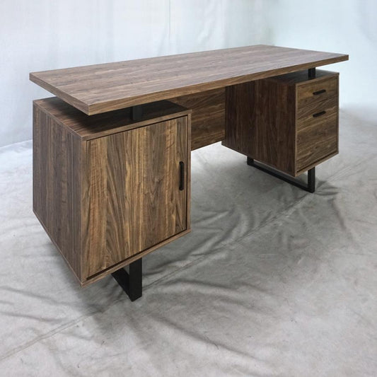 Lawtey - Lawtey Floating Top Office Desk Aged Walnut