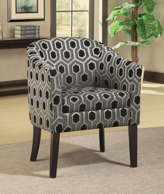Jansen - Jansen Hexagon Patterned Accent Chair Grey and Black