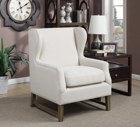 Fleur - Fleur Wing Back Accent Chair Cream