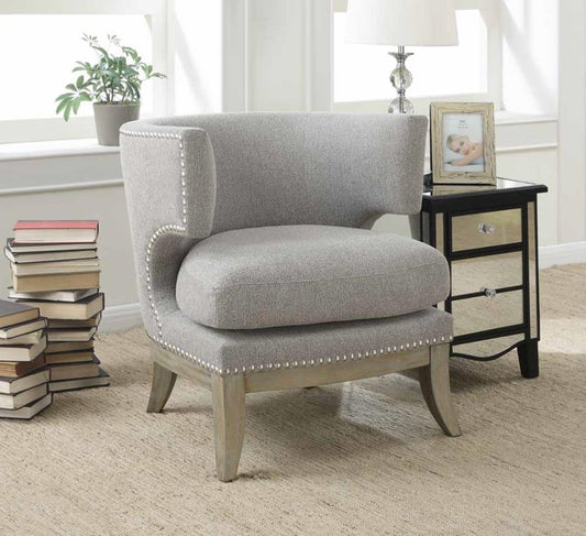 Jordan - Dominic Barrel Back Accent Chair Grey and Weathered Grey