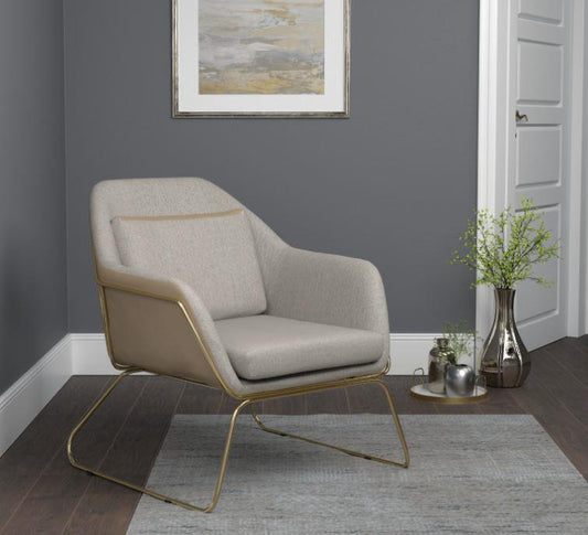 Cody - Cody Metal Sled Leg Accent Chair Beige