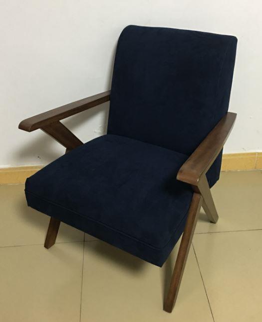 Cheryl - Cheryl Wooden Arms Accent Chair Dark Blue and Walnut