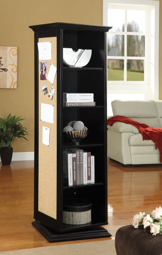 Robinsons - Robinsons Swivel Accent Cabinet with Cork Board Black