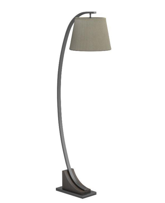 Willa - Empire Shade Floor Lamp Oatmeal, Brown, and Bronze