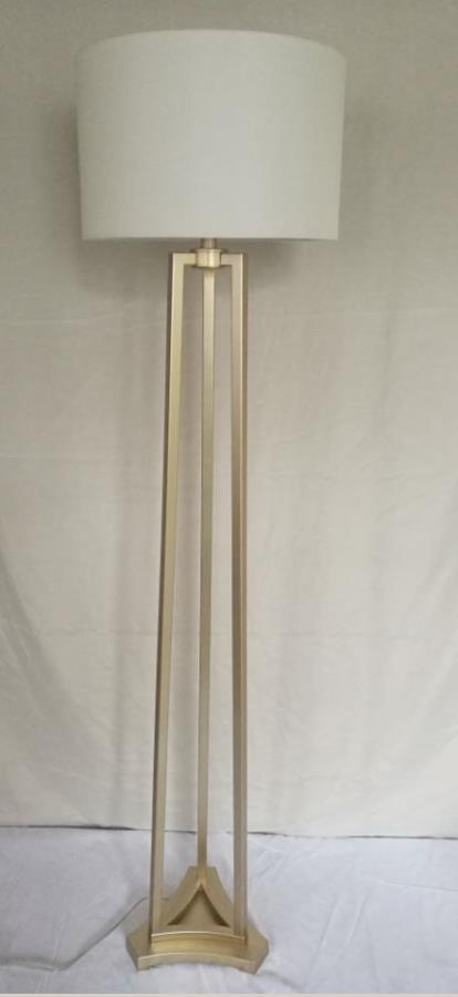 Enid - Drum Shade Floor Lamp White and Gold